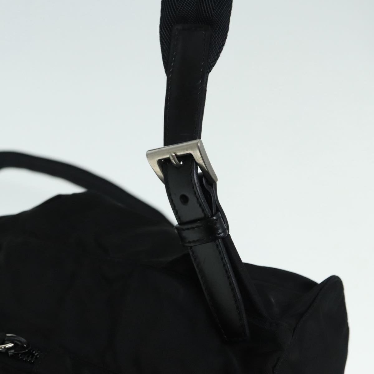 PRADA Backpack Nylon Black Silver Auth 89036