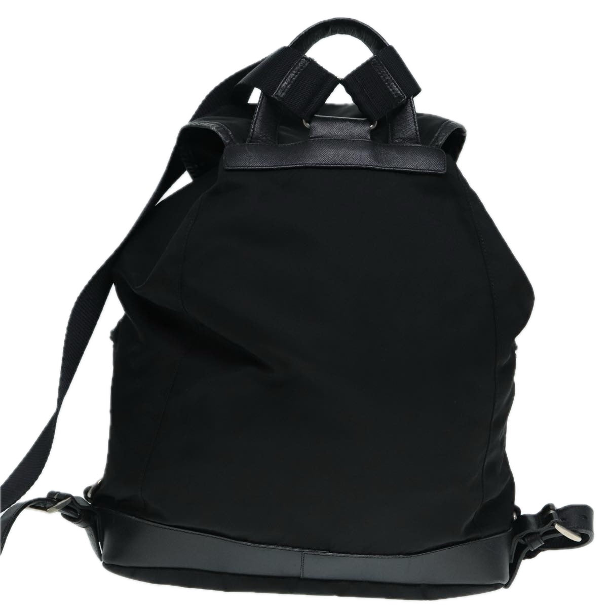 PRADA Backpack Nylon Black Silver Auth 89040