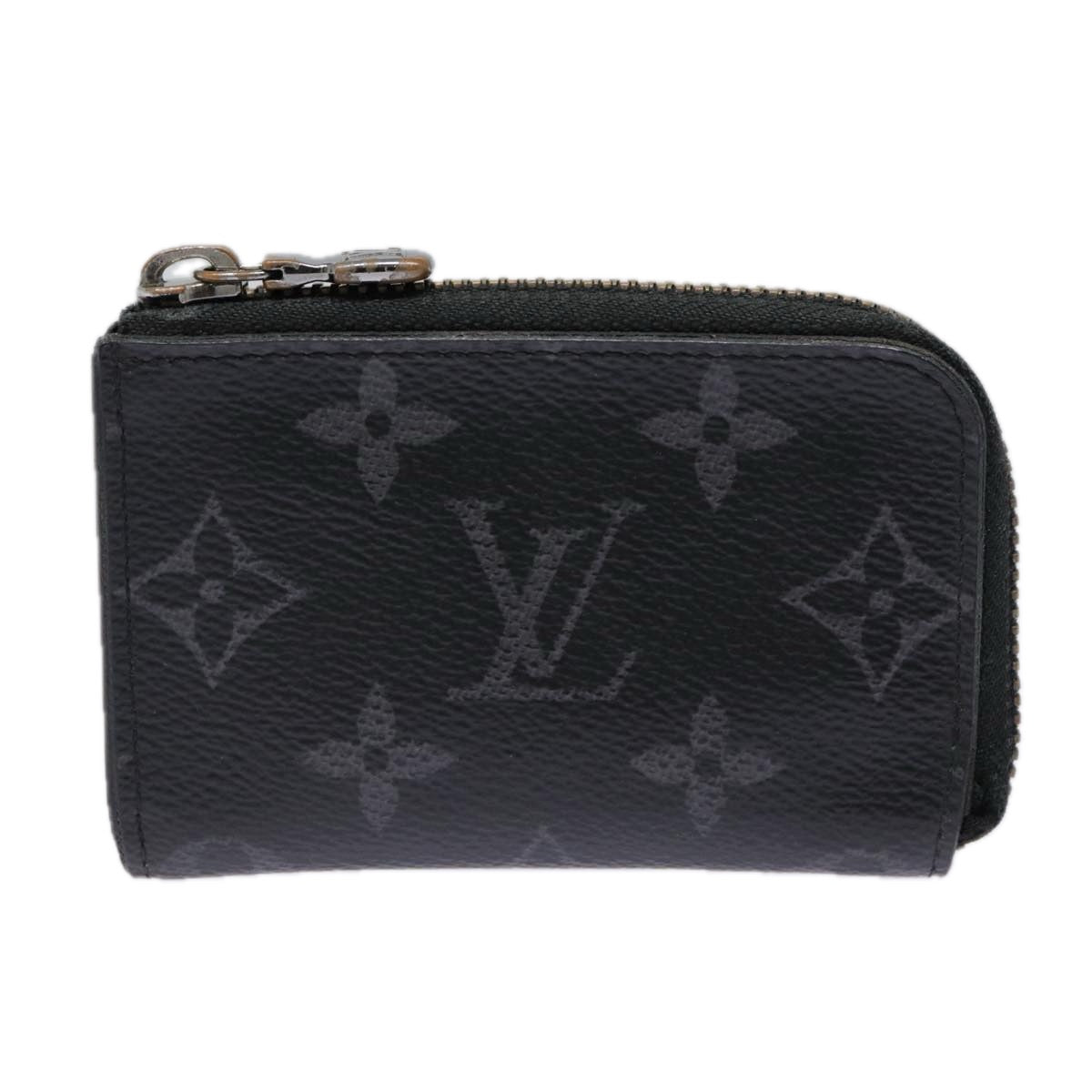 LOUIS VUITTON Monogram Eclipse Porte monnaie Jour Coin Purse M63536 Auth 89055