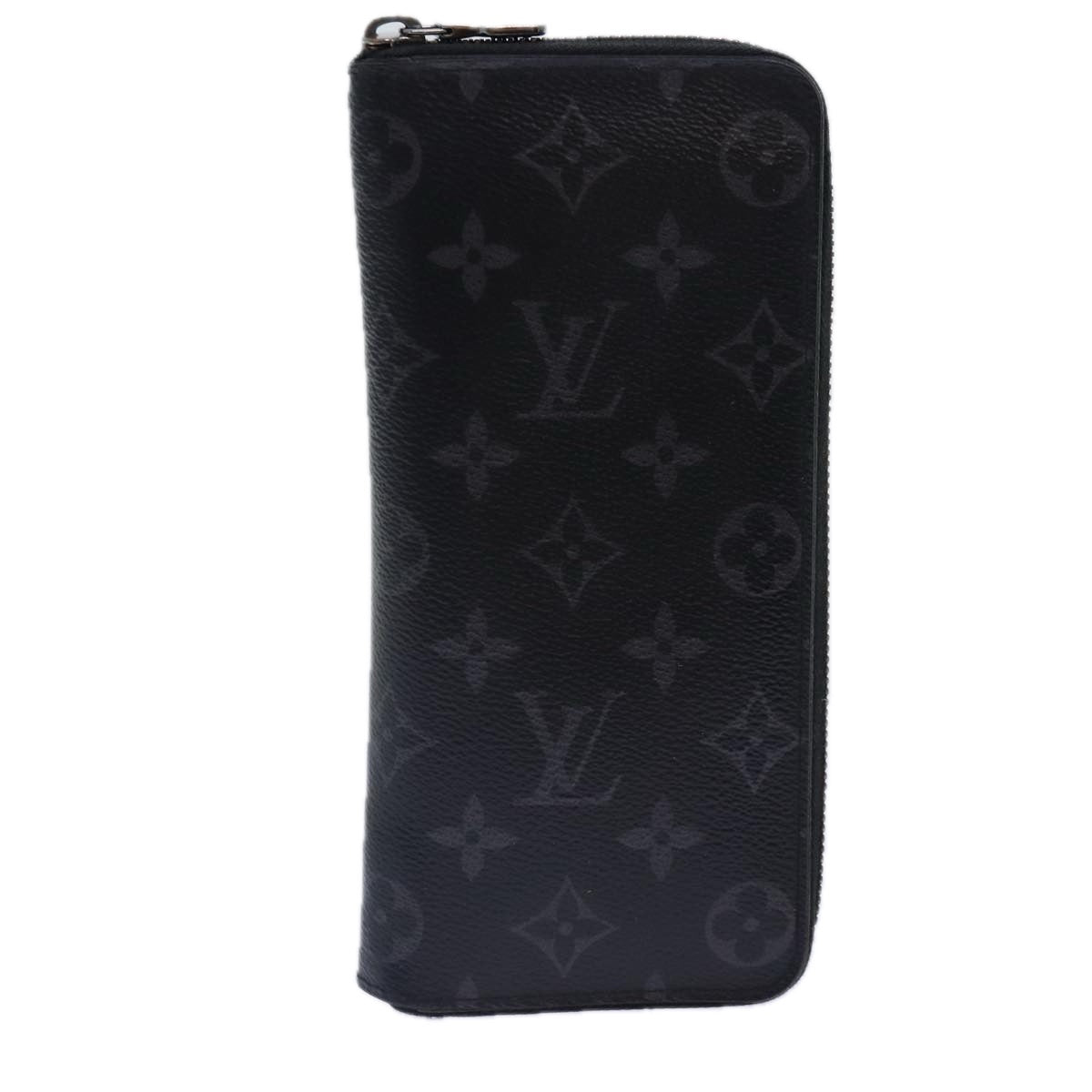 LOUIS VUITTON Monogram Eclipse Zippy Wallet Vertical Wallet M62295 Auth 89056