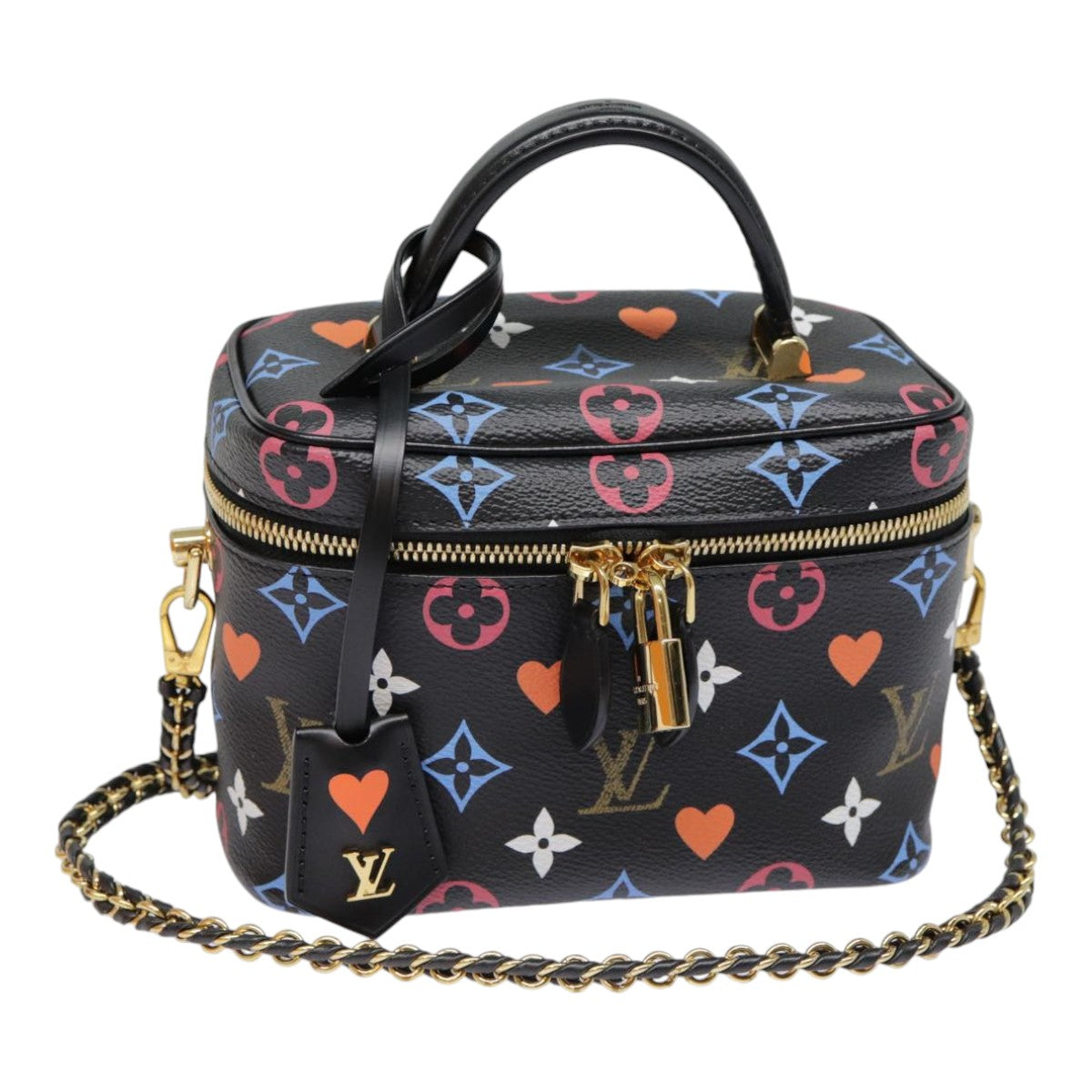 LOUIS VUITTON Monogram Game On Vanity PM Hand Bag Black M57482 LV Auth 89082S