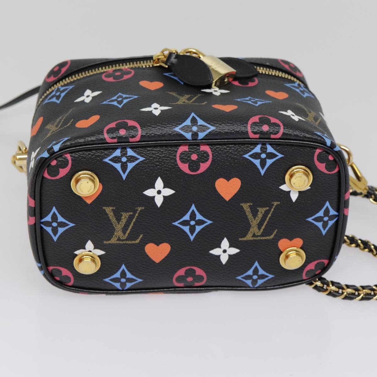 LOUIS VUITTON Monogram Game On Vanity PM Hand Bag Black M57482 LV Auth 89082S