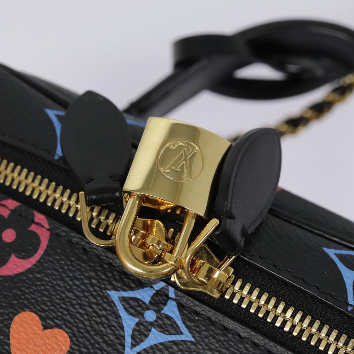 LOUIS VUITTON Monogram Game On Vanity PM Hand Bag Black M57482 LV Auth 89082S