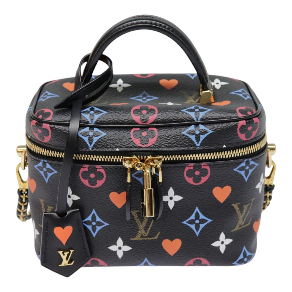 LOUIS VUITTON Monogram Game On Vanity PM Hand Bag Black M57482 LV Auth 89082S