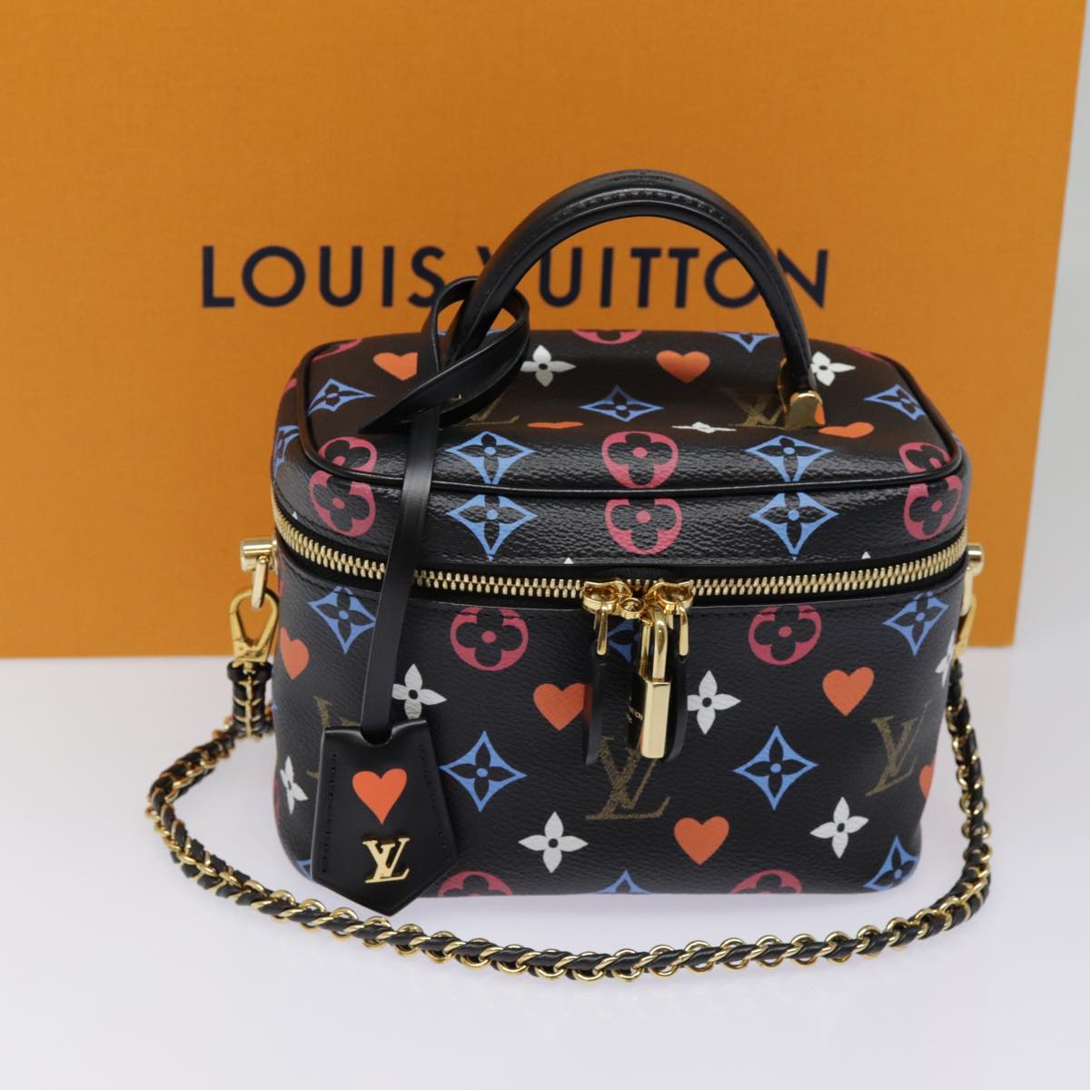 LOUIS VUITTON Monogram Game On Vanity PM Hand Bag Black M57482 LV Auth 89082S