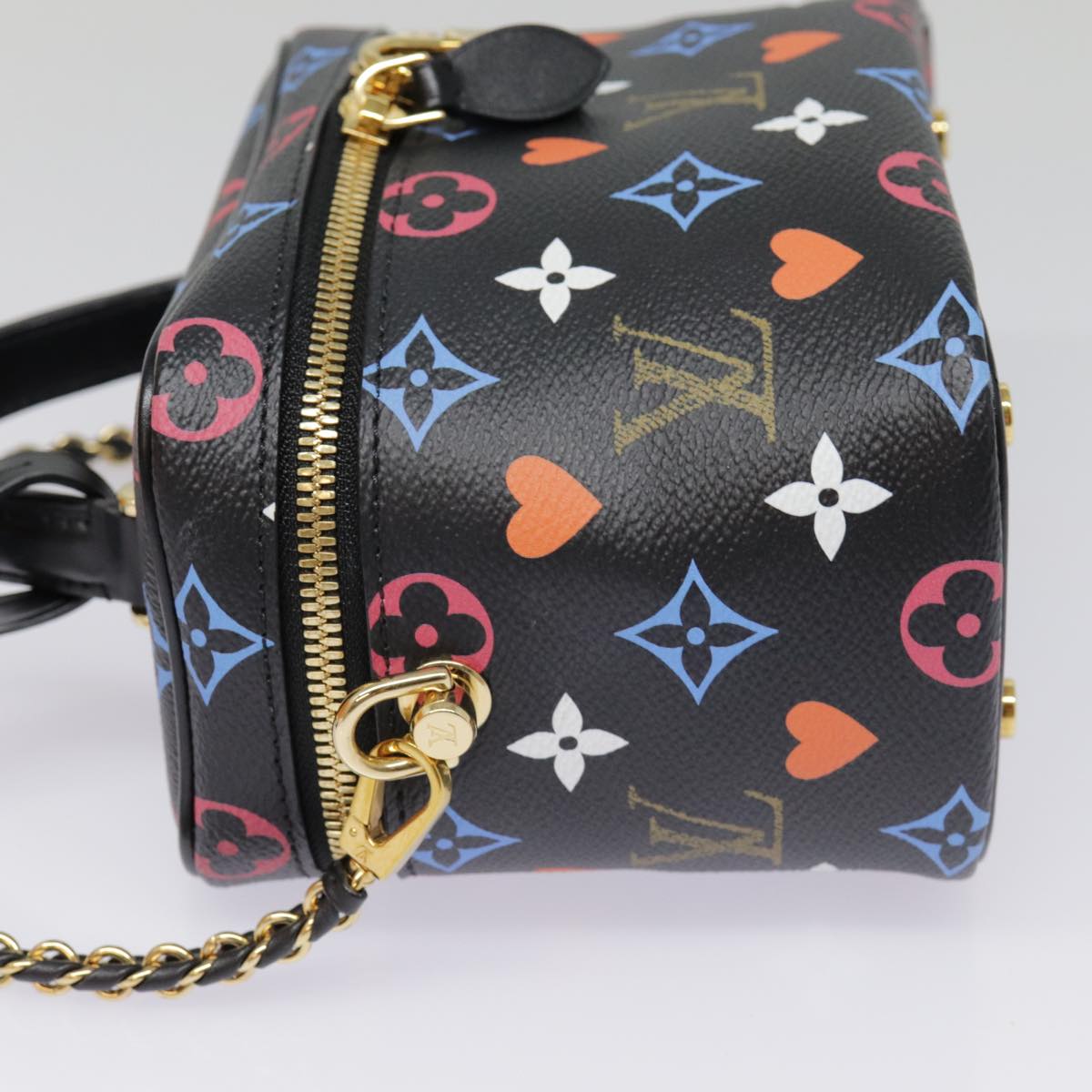 LOUIS VUITTON Monogram Game On Vanity PM Hand Bag Black M57482 LV Auth 89082S