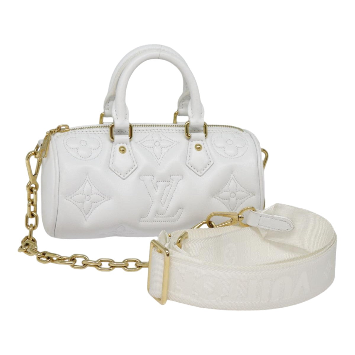 LOUIS VUITTON Bubble Glam Papillon BB Hand Bag Snow M59827 LV Auth 89083SA