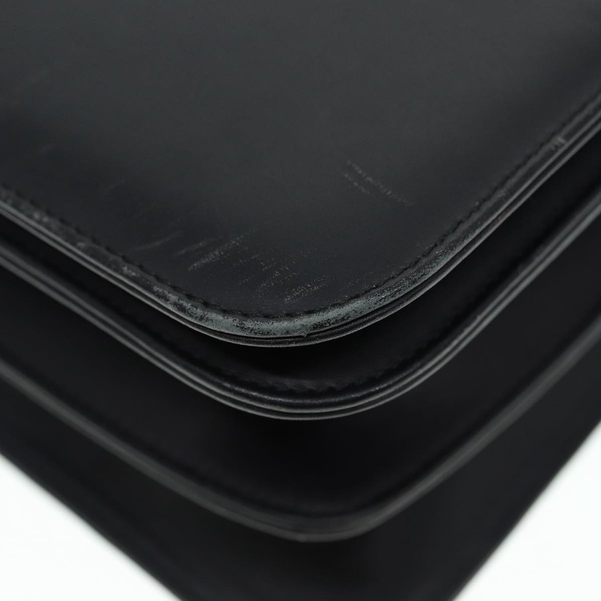 Salvatore Ferragamo Shoulder Bag Leather Black Gold Auth 89092