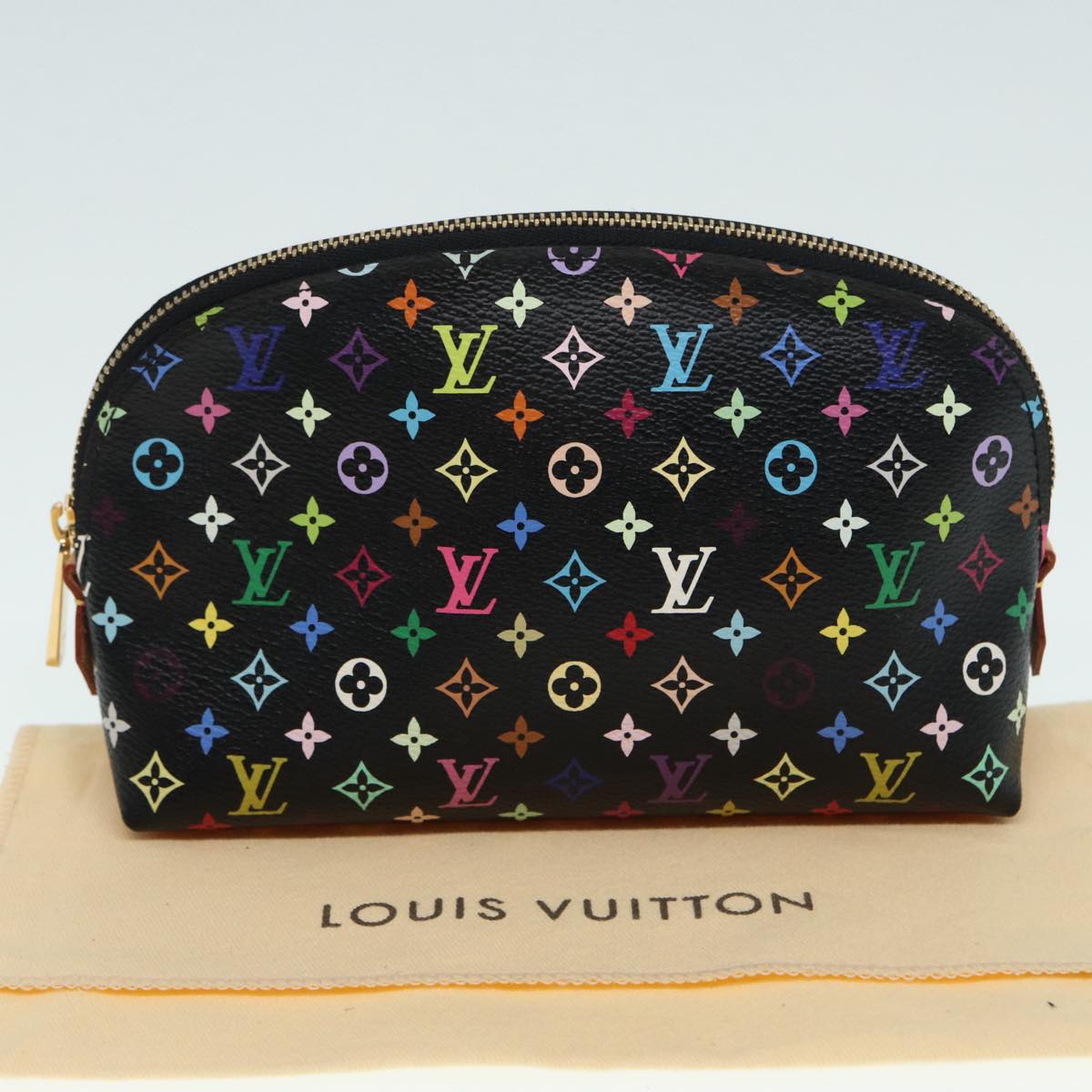 LOUIS VUITTON Monogram Multicolor Pochette Cosmetic Pouch M47355 LV Auth 89104