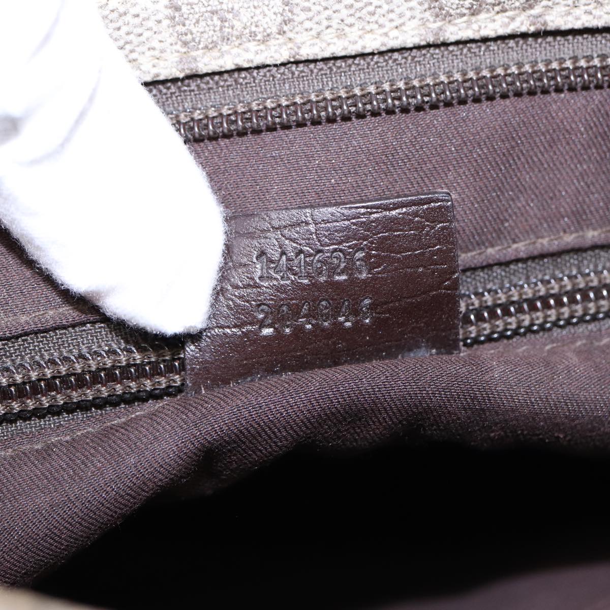 GUCCI GG Supreme Shoulder Bag PVC Leather Beige Silver 141626 Auth 89139