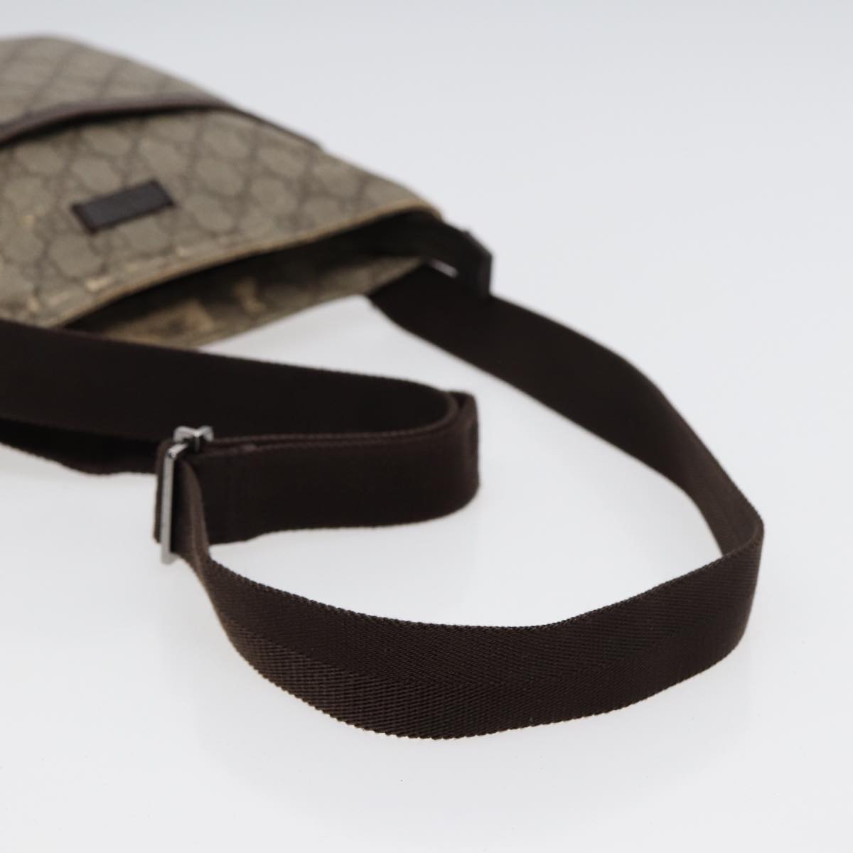 GUCCI GG Supreme Shoulder Bag PVC Leather Beige Silver 141626 Auth 89139