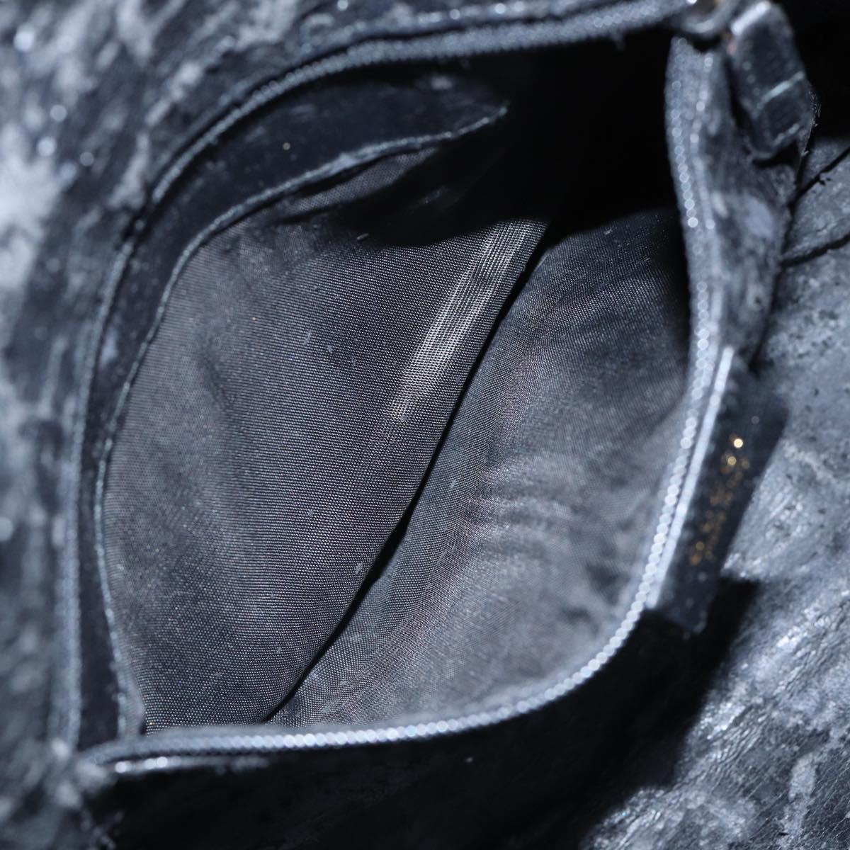 GUCCI Bamboo Shoulder Bag Leather 2way Black Gold 001 1638 2058 Auth 89140