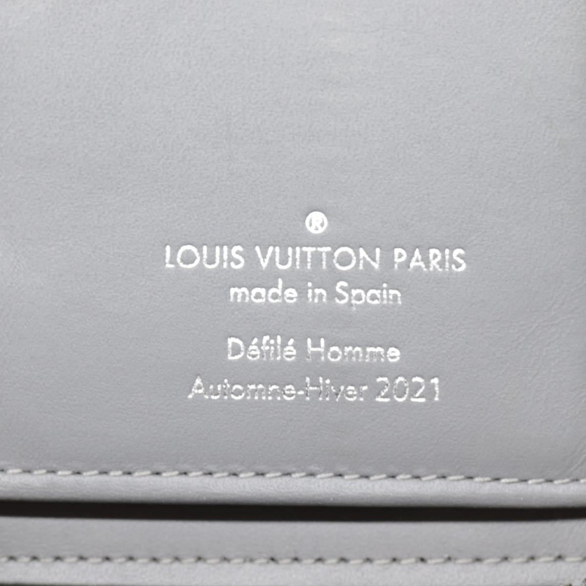 LOUIS VUITTON Monogram Mirror Zippy Wallet Vertical Silver M80808 LV Auth 89181