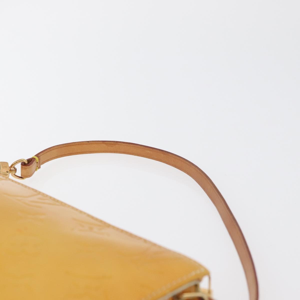 LOUIS VUITTON Vernis Lexington Accessory Pouch Lime Yellow M91058 LV Auth 89184