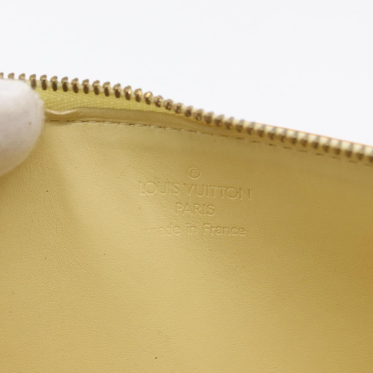 LOUIS VUITTON Vernis Lexington Accessory Pouch Lime Yellow M91058 LV Auth 89184