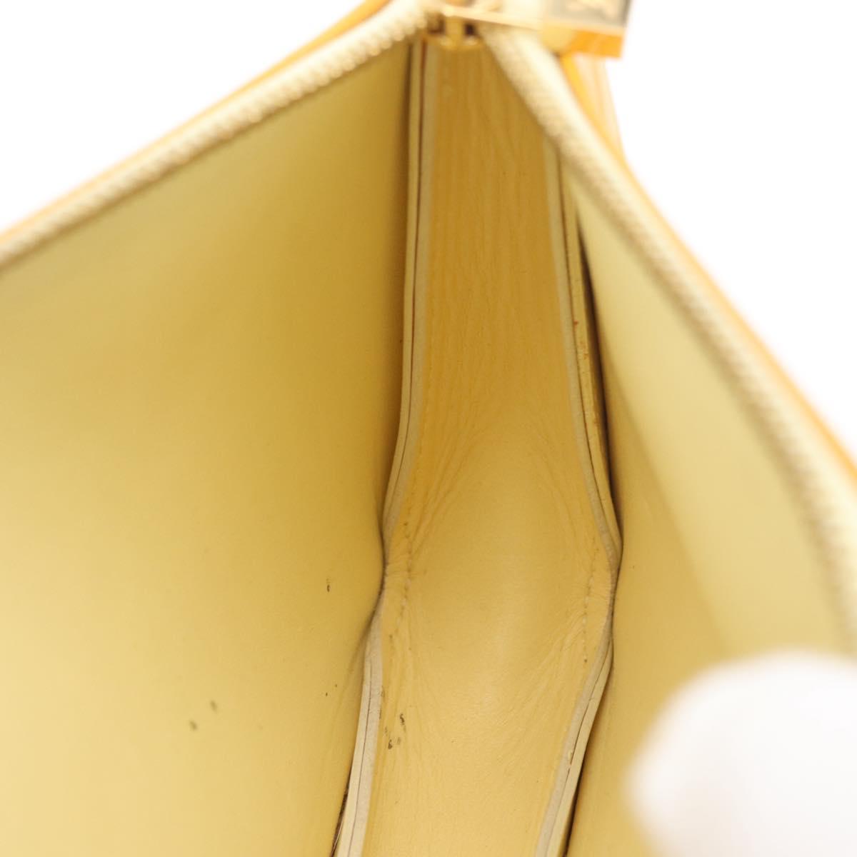LOUIS VUITTON Vernis Lexington Accessory Pouch Lime Yellow M91058 LV Auth 89184