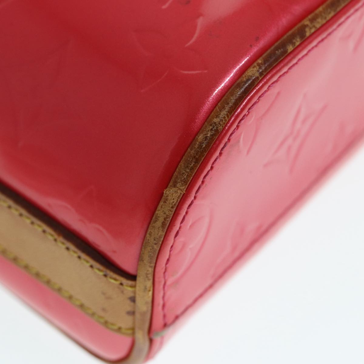 LOUIS VUITTON Monogram Vernis Sullivan Vertical Bag Pink M91259 LV Auth 89190