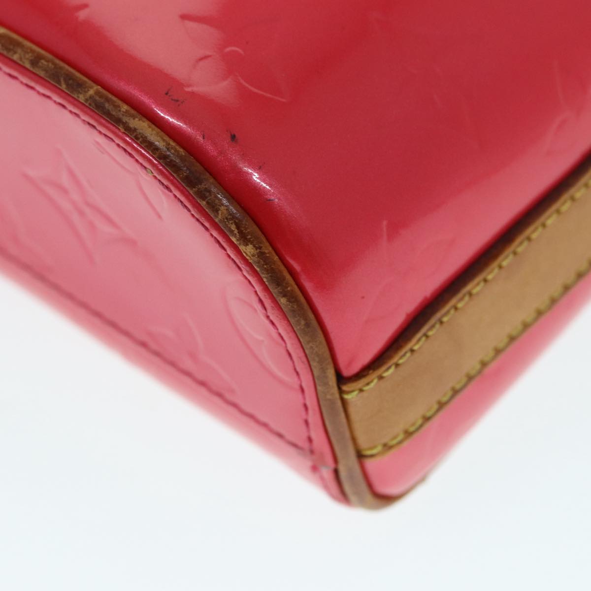 LOUIS VUITTON Monogram Vernis Sullivan Vertical Bag Pink M91259 LV Auth 89190