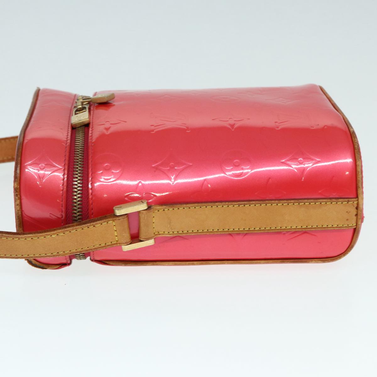 LOUIS VUITTON Monogram Vernis Sullivan Vertical Bag Pink M91259 LV Auth 89190