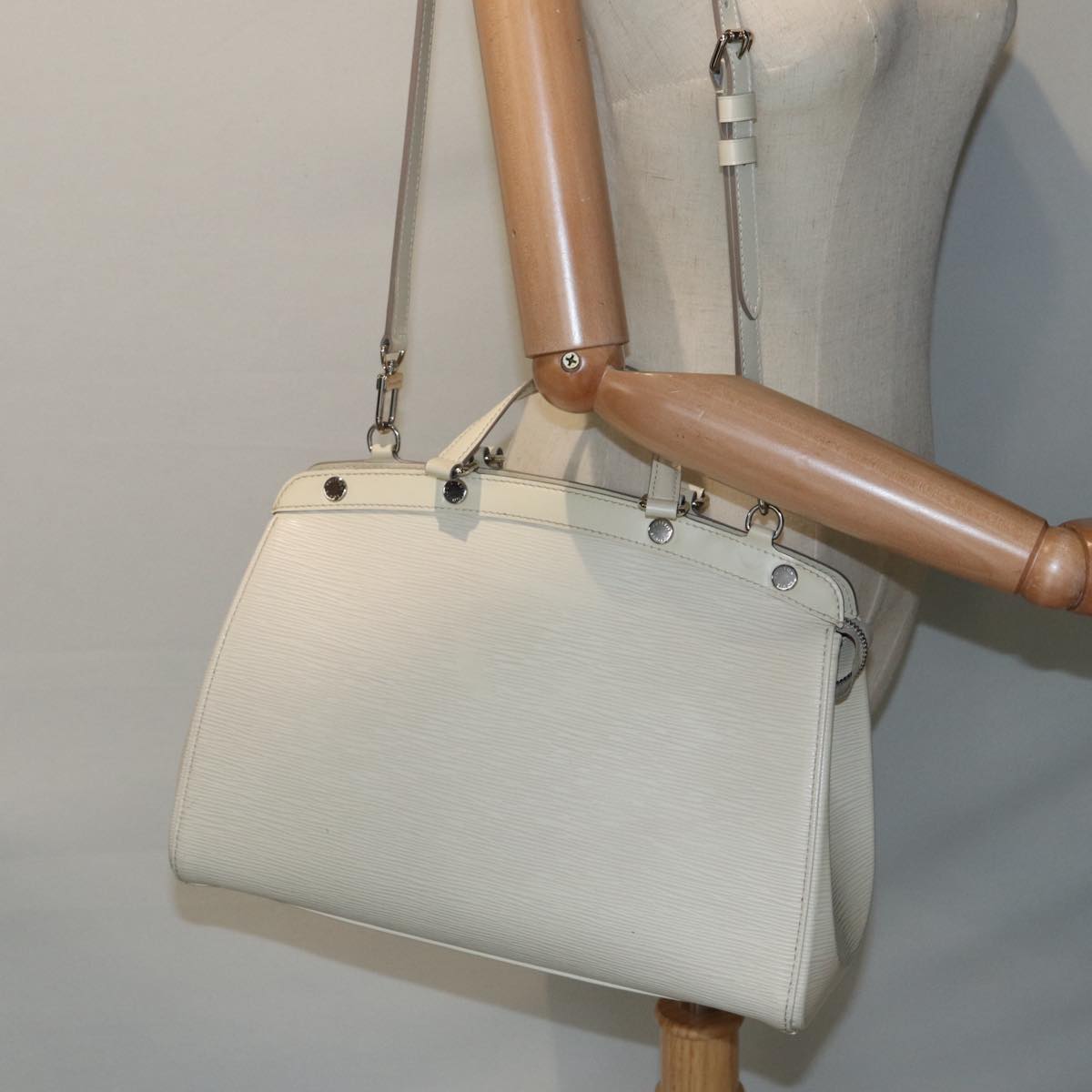 LOUIS VUITTON Epi Blair MM Hand Bag 2way White Yvoire M40330 LV Auth 89206