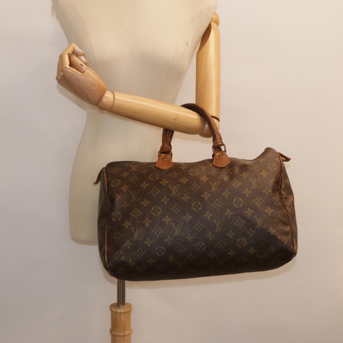 LOUIS VUITTON Monogram Speedy 35 Hand Bag M41524 LV Auth 89207