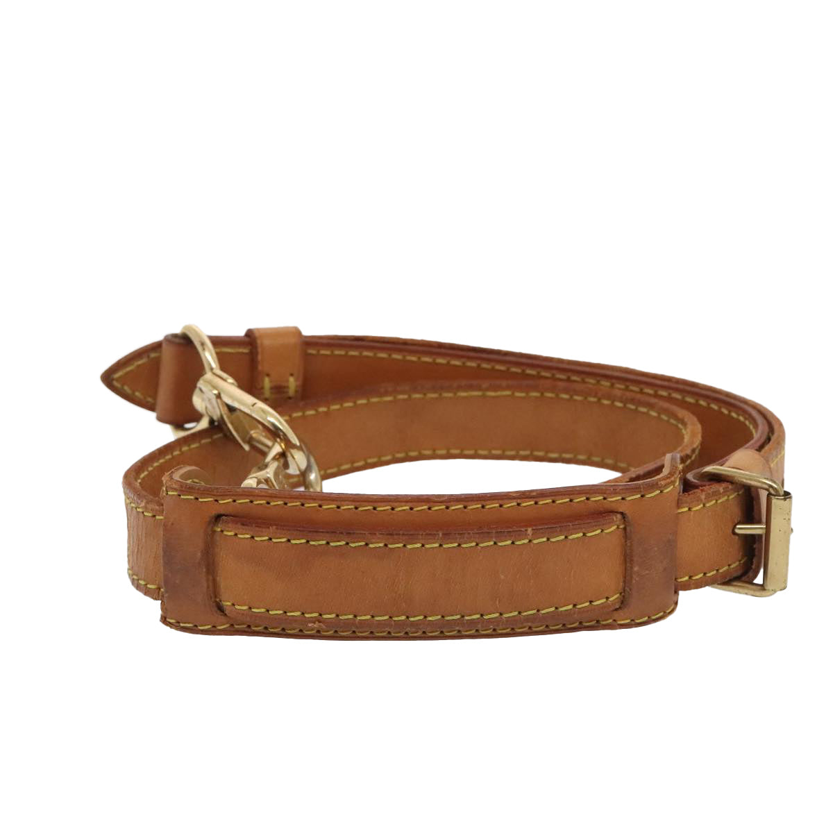 LOUIS VUITTON Adjustable Shoulder Strap Leather 31.5""-38.2"" Beige Auth 89208