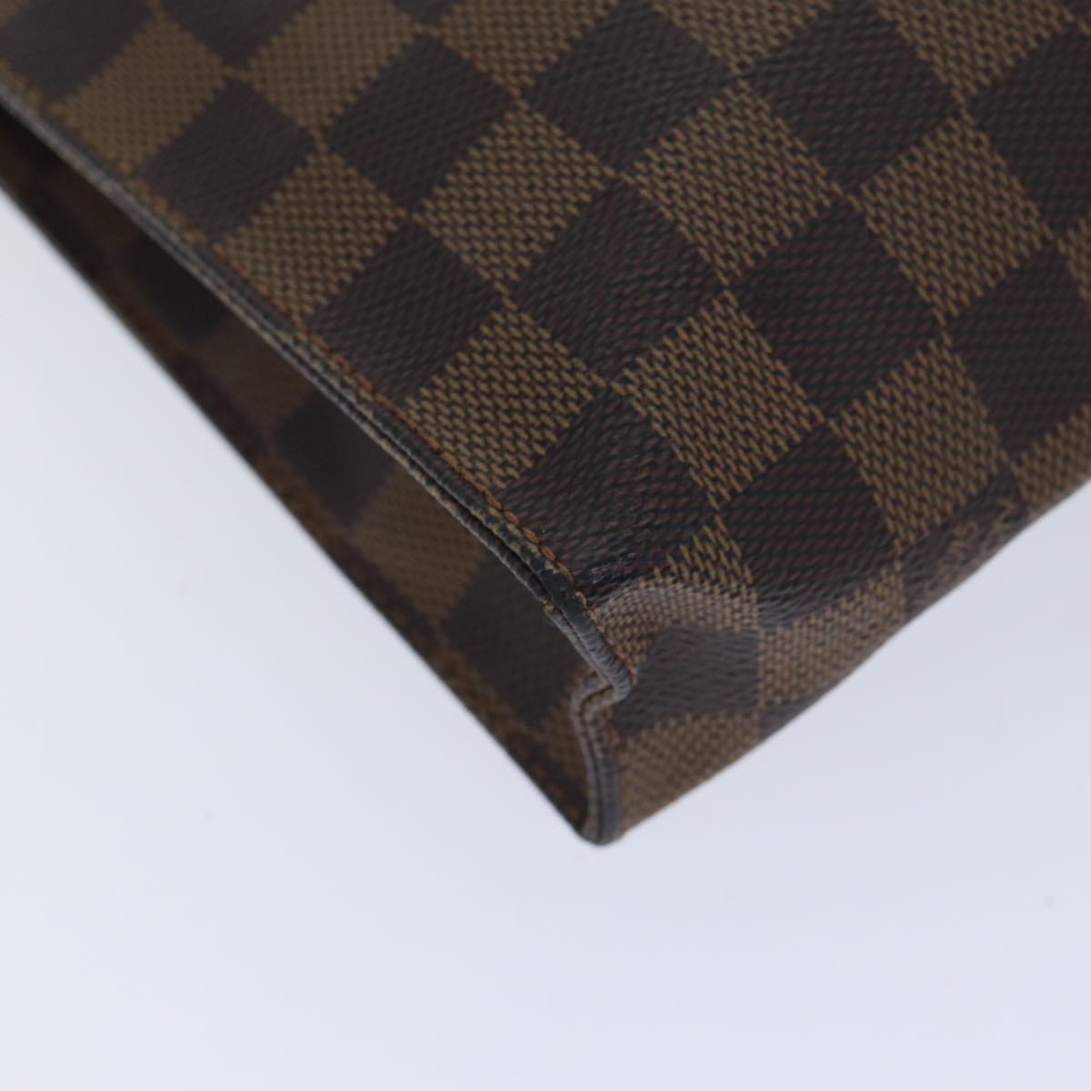 LOUIS VUITTON Damier Ebene Poche Toilette 26 Pouch N47543 LV Auth 89211