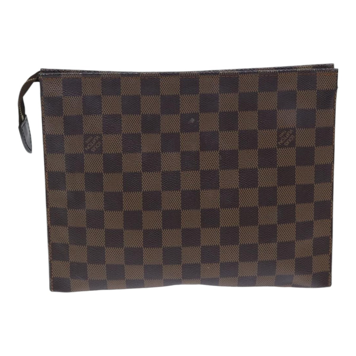 LOUIS VUITTON Damier Ebene Poche Toilette 26 Pouch N47543 LV Auth 89211