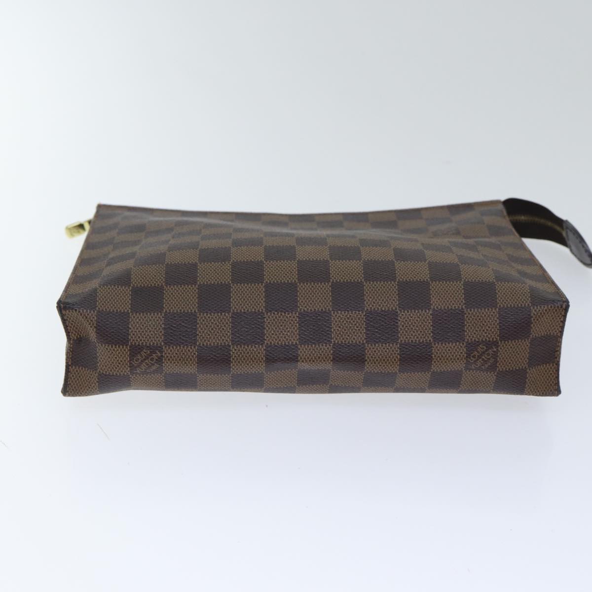 LOUIS VUITTON Damier Ebene Poche Toilette 26 Pouch N47543 LV Auth 89211