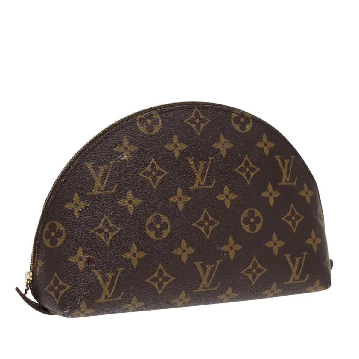 LOUIS VUITTON Monogram Trousse Demi Ronde Cosmetic Pouch M47520 LV Auth 89289