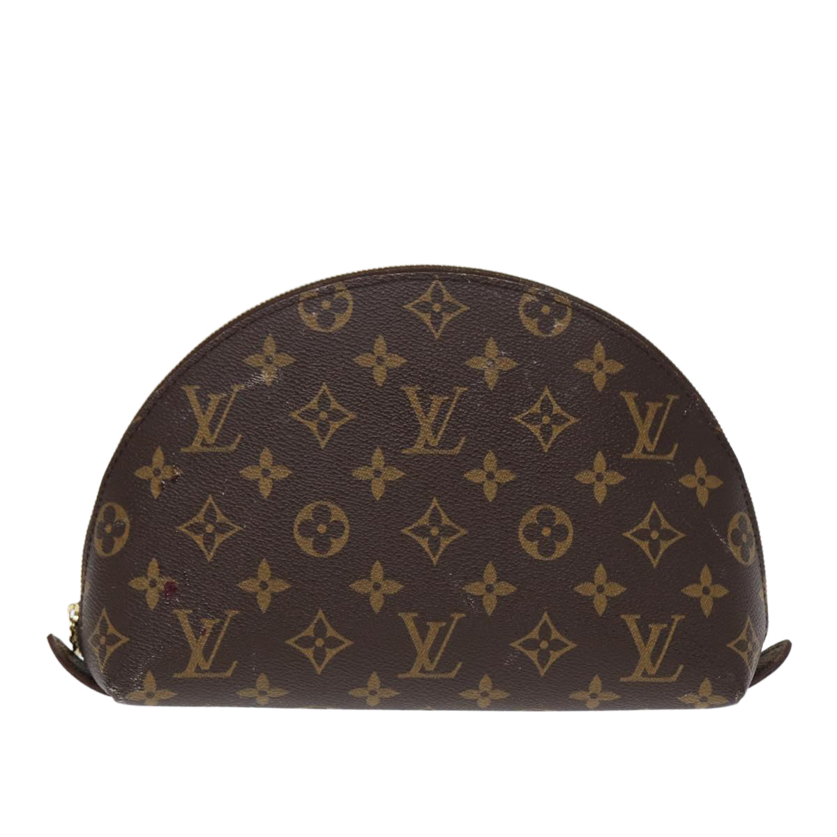 LOUIS VUITTON Monogram Trousse Demi Ronde Cosmetic Pouch M47520 LV Auth 89289