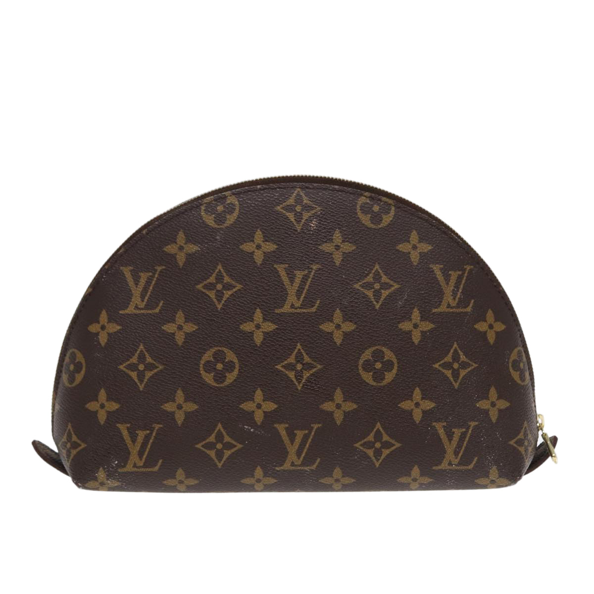 LOUIS VUITTON Monogram Trousse Demi Ronde Cosmetic Pouch M47520 LV Auth 89289