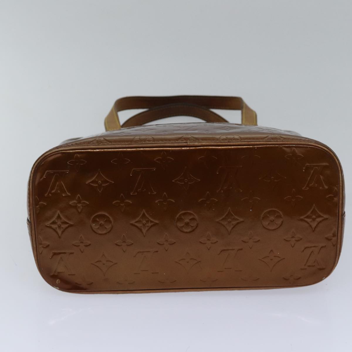 LOUIS VUITTON Monogram Vernis Houston Hand Bag Bronze M91122 LV Auth 89302