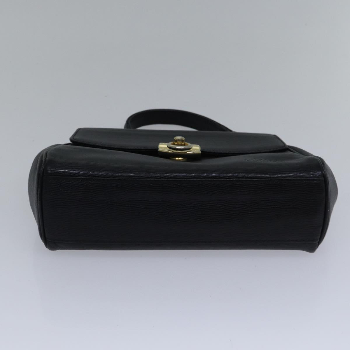 Gianni Versace Hand Bag Leather 2way Black Auth 89308