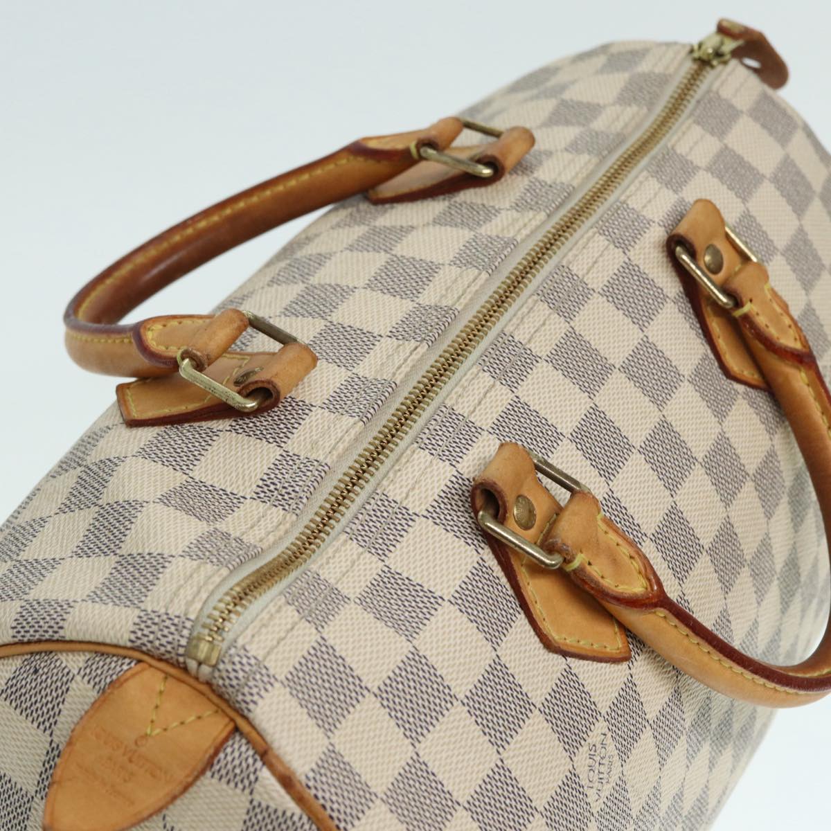 LOUIS VUITTON Damier Azur Speedy 30 Hand Bag N41533 LV Auth 89326