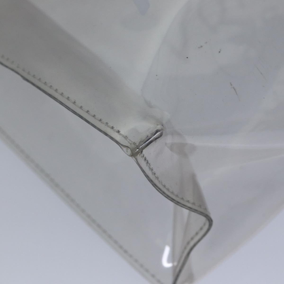 HERMES Vinyl Kelly Hand Bag Vinyl Clear Auth 89336