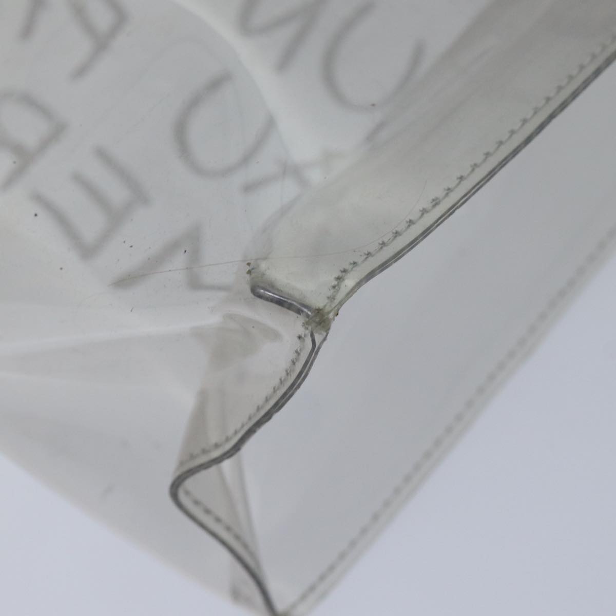 HERMES Vinyl Kelly Hand Bag Vinyl Clear Auth 89336