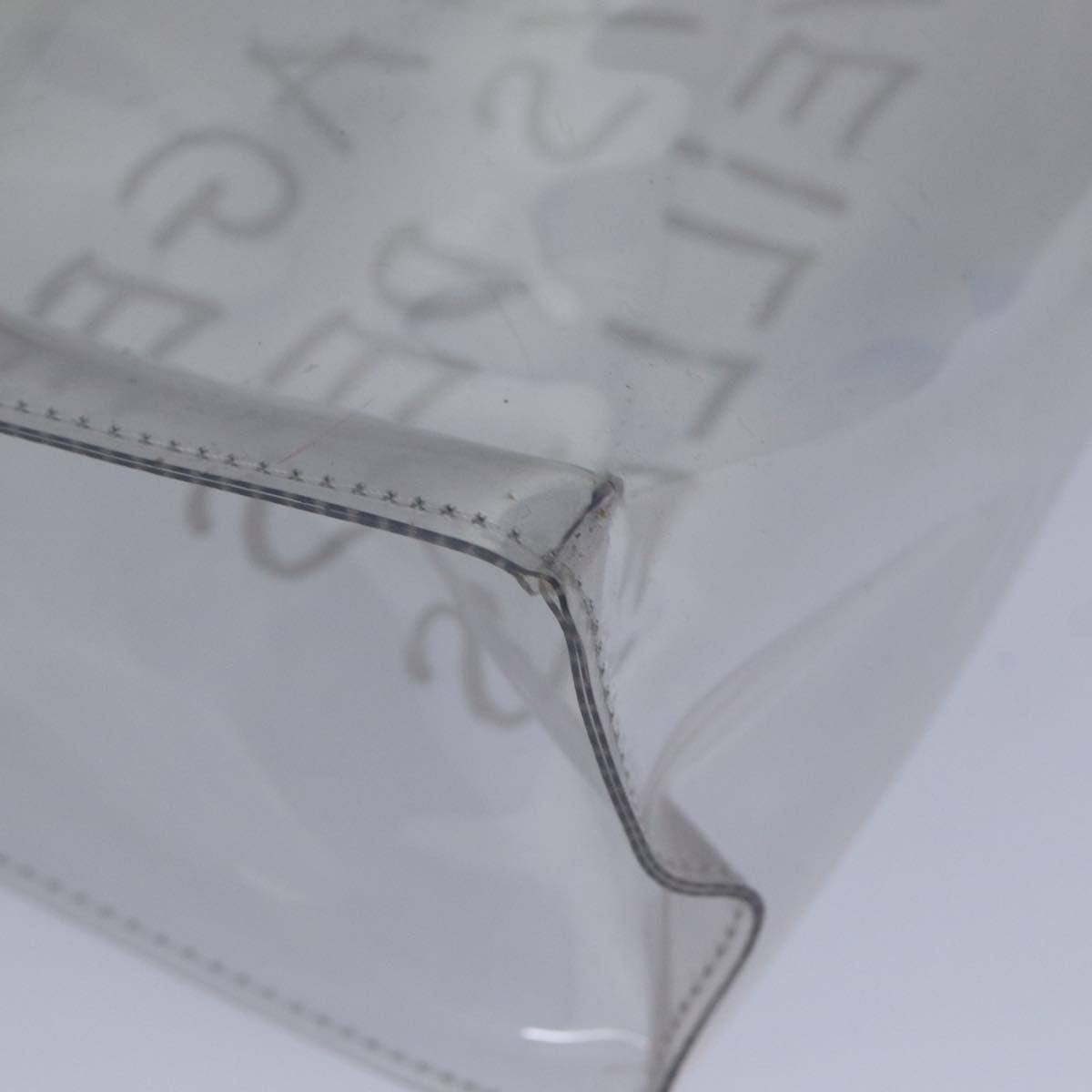 HERMES Vinyl Kelly Hand Bag Vinyl Clear Auth 89336