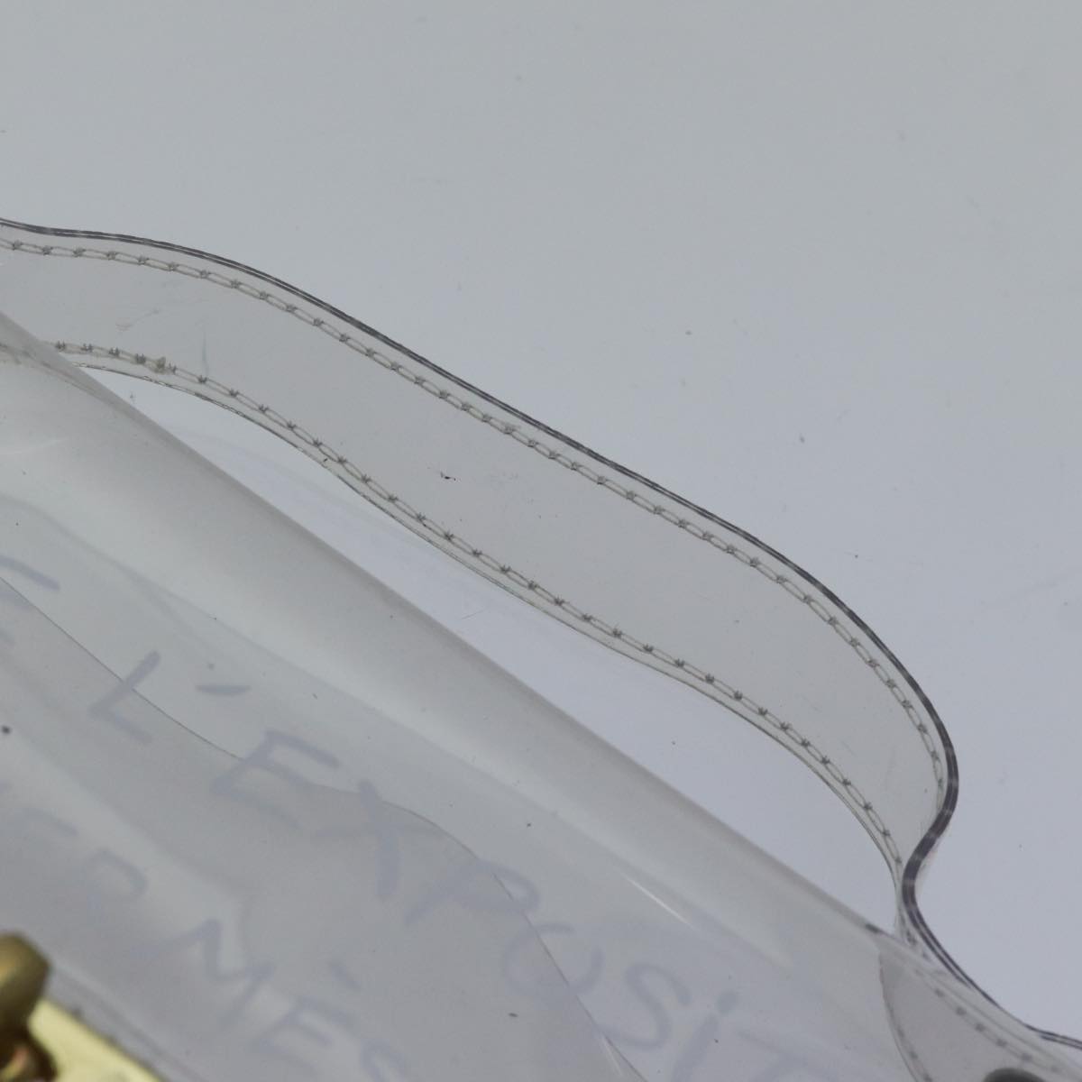 HERMES Vinyl Kelly Hand Bag Vinyl Clear Auth 89336