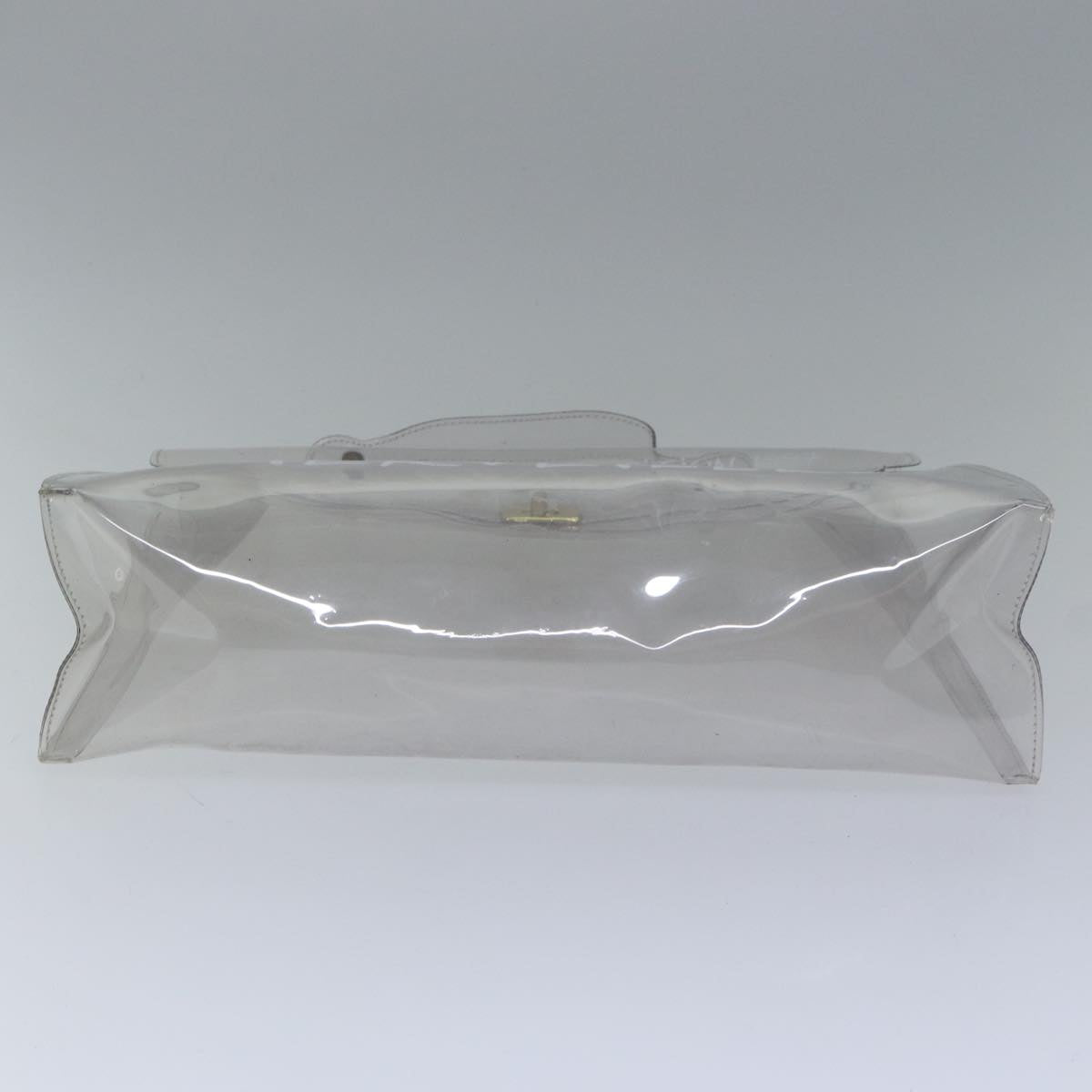 HERMES Vinyl Kelly Hand Bag Vinyl Clear Auth 89336