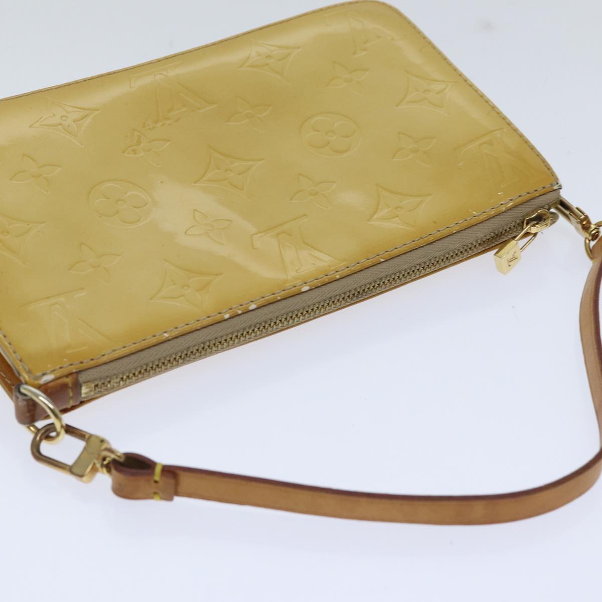 LOUIS VUITTON Monogram Vernis Lexington Accessory Pouch Beige M91010 Auth 89339