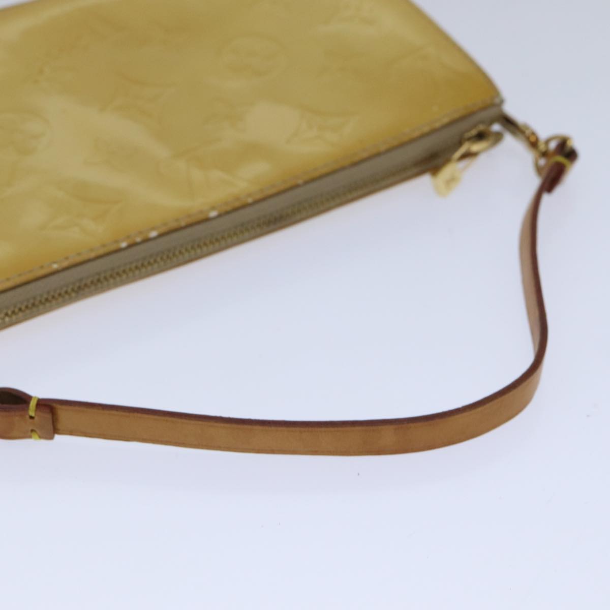 LOUIS VUITTON Monogram Vernis Lexington Accessory Pouch Beige M91010 Auth 89339