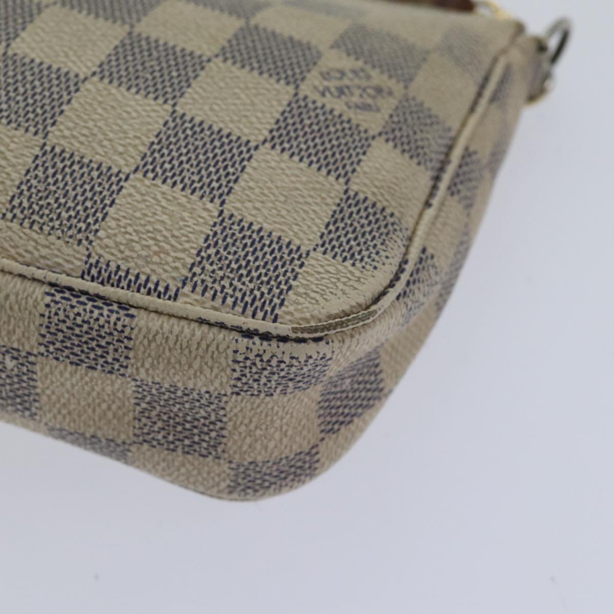 LOUIS VUITTON Damier Azur Pochette Accessoires Pouch N51986 LV Auth 89340