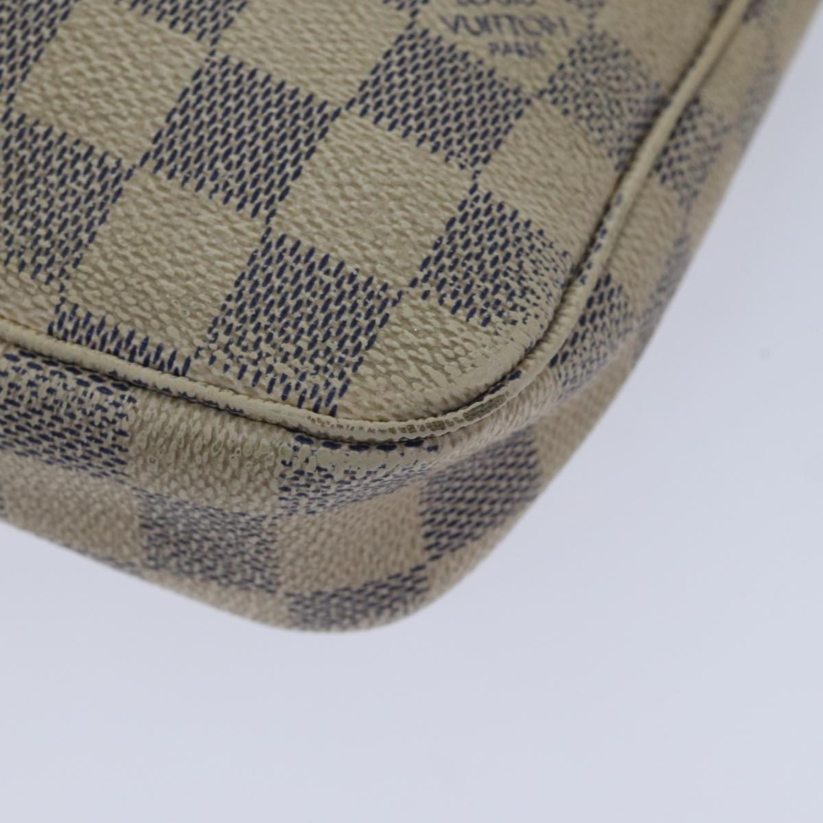 LOUIS VUITTON Damier Azur Pochette Accessoires Pouch N51986 LV Auth 89340