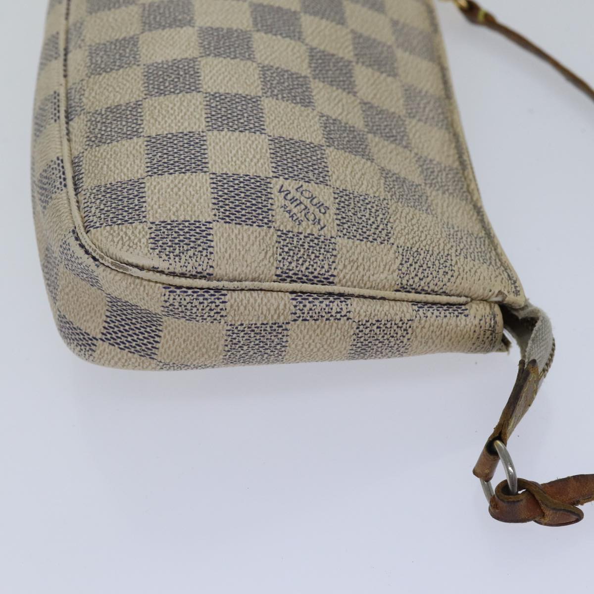 LOUIS VUITTON Damier Azur Pochette Accessoires Pouch N51986 LV Auth 89340