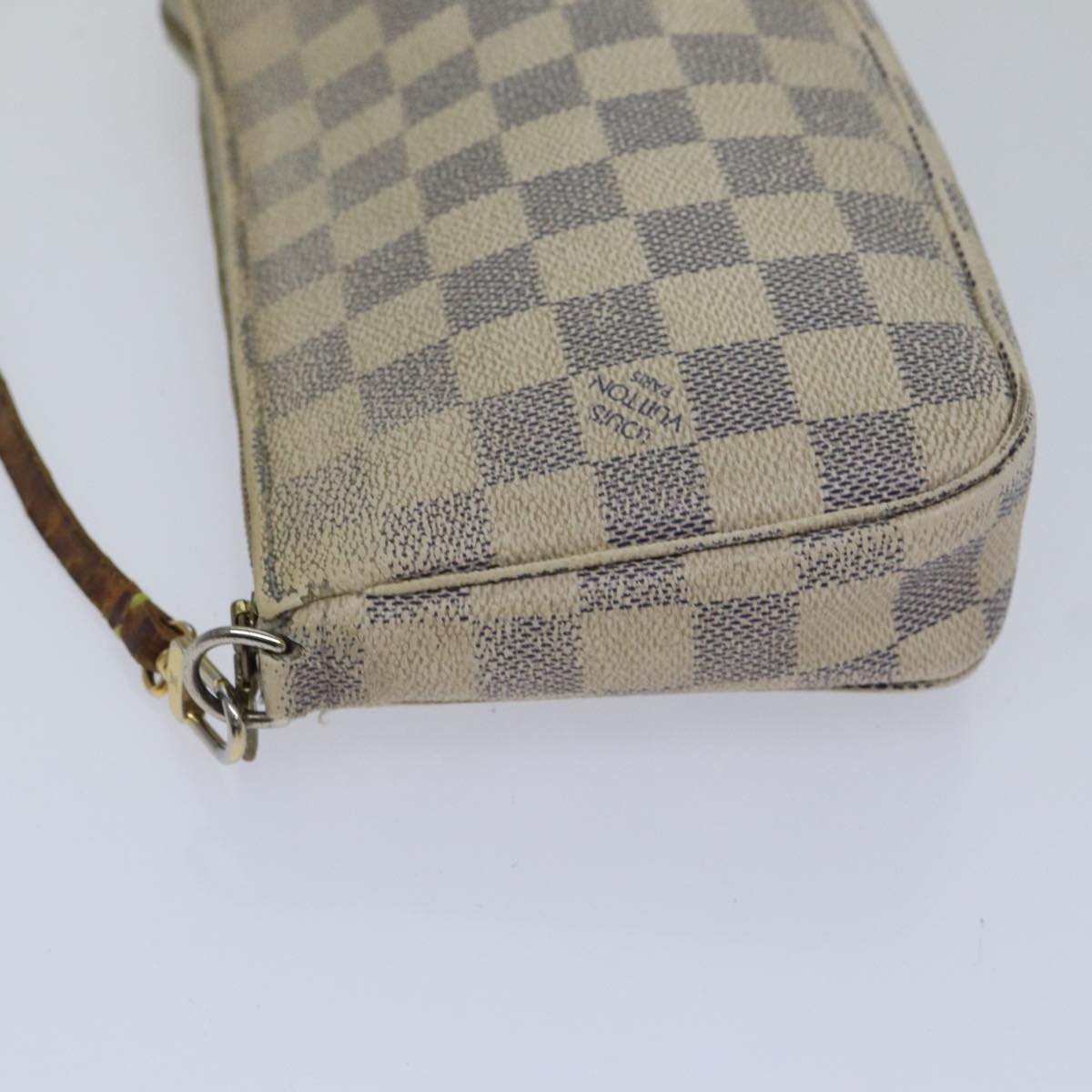 LOUIS VUITTON Damier Azur Pochette Accessoires Pouch N51986 LV Auth 89340