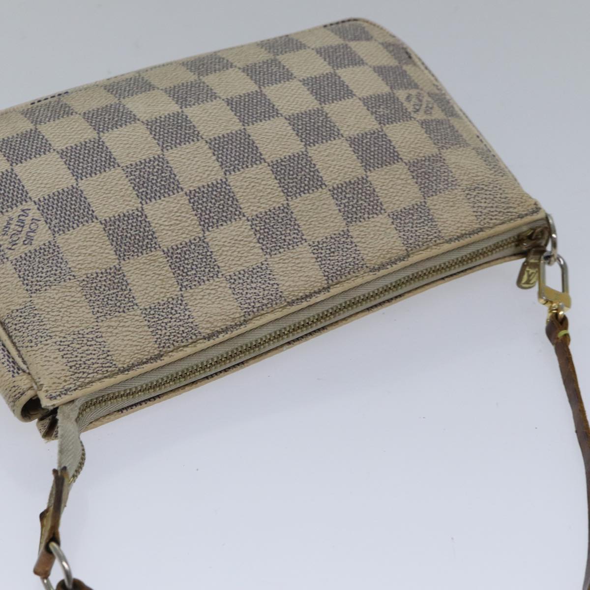 LOUIS VUITTON Damier Azur Pochette Accessoires Pouch N51986 LV Auth 89340