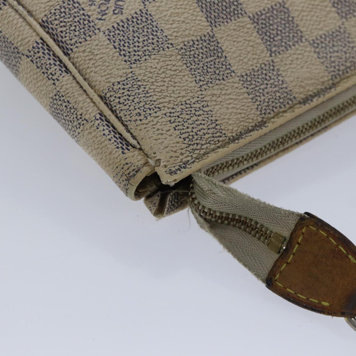 LOUIS VUITTON Damier Azur Pochette Accessoires Pouch N51986 LV Auth 89340