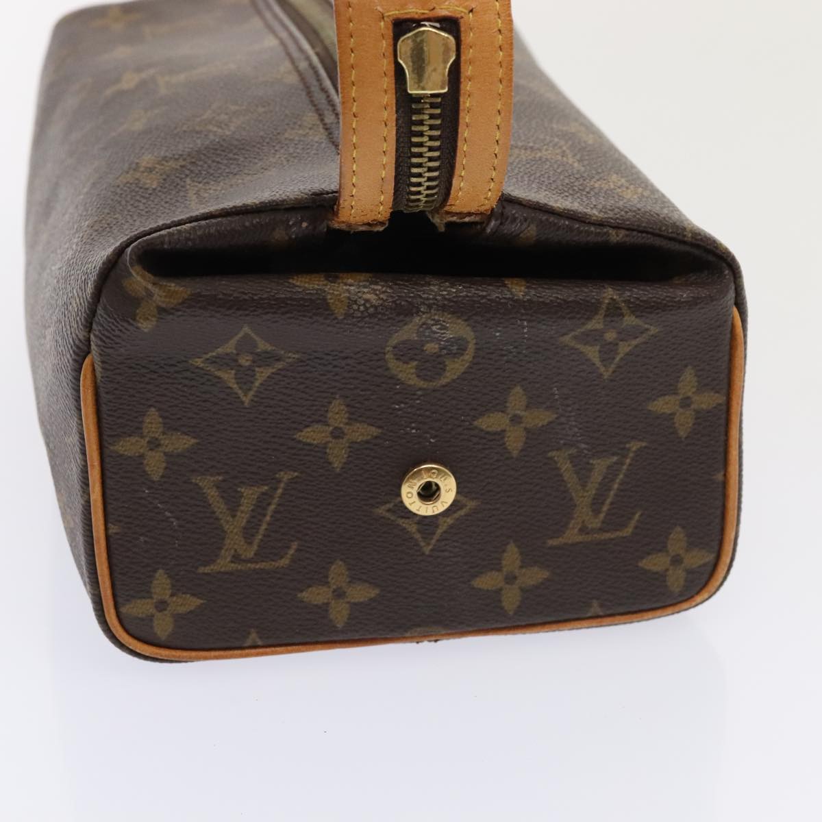 LOUIS VUITTON Monogram Trousse Patte Pression Cosmetic Pouch M47636 Auth 89344