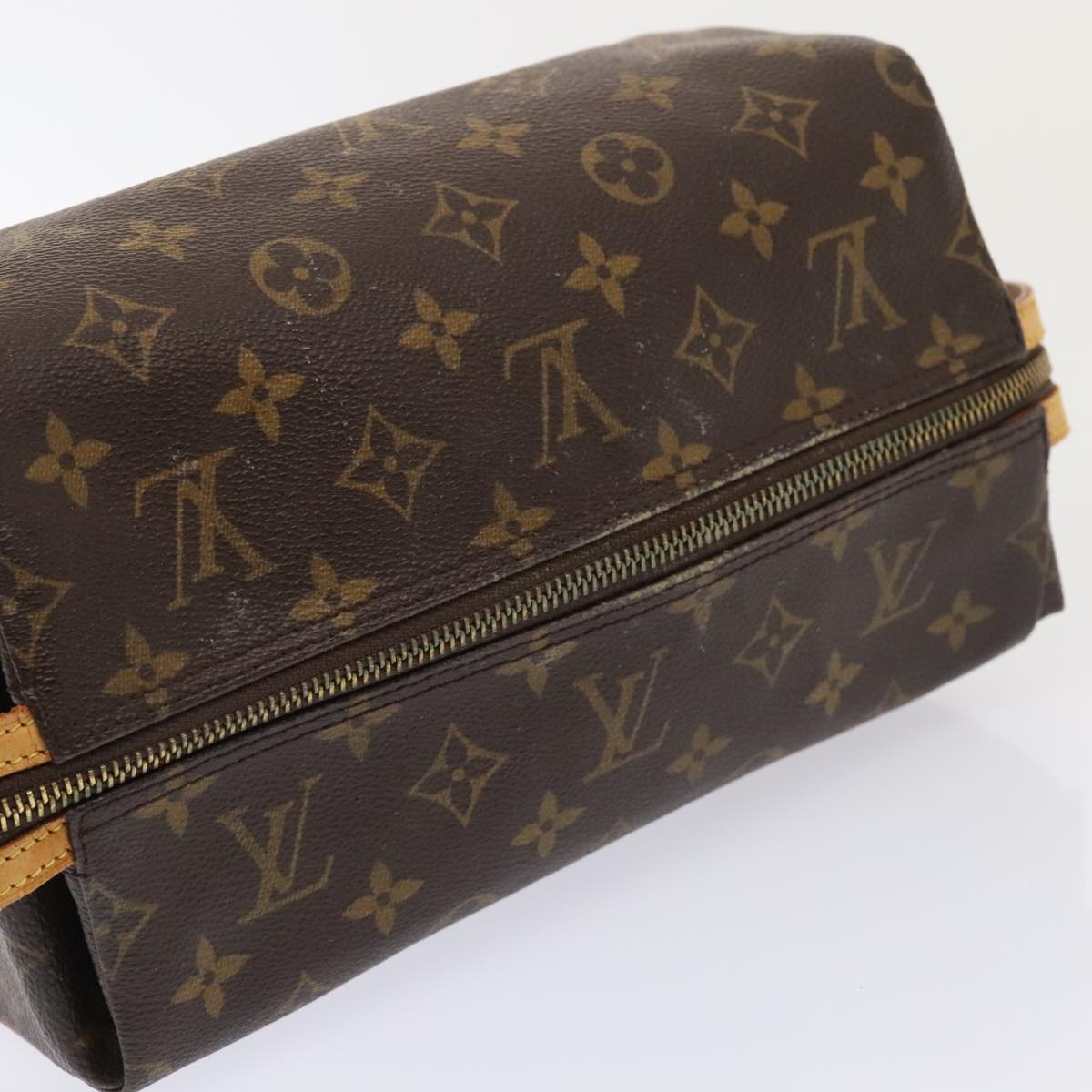 LOUIS VUITTON Monogram Trousse Patte Pression Cosmetic Pouch M47636 Auth 89344